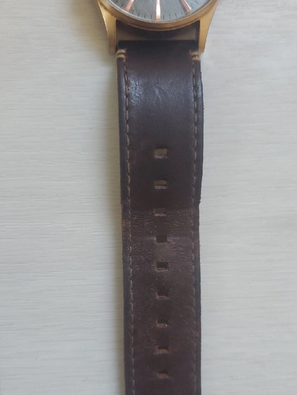 Nixon Rose Gold Case Gray Dial Brown Leather Strap Watch - Picture 4 of 8